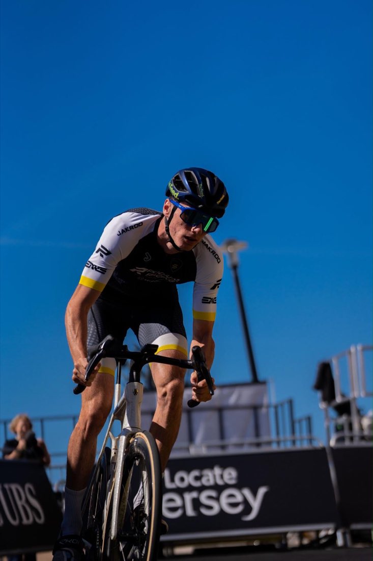 Michael Gar riding for Podium Racing at the supertri Championship Final in Jersey