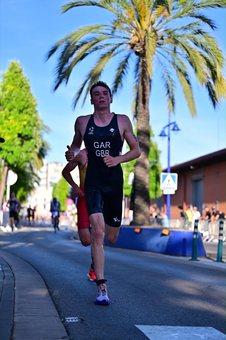 Michael Gar running in GB kit at the 2026 European Championships in Tarragona